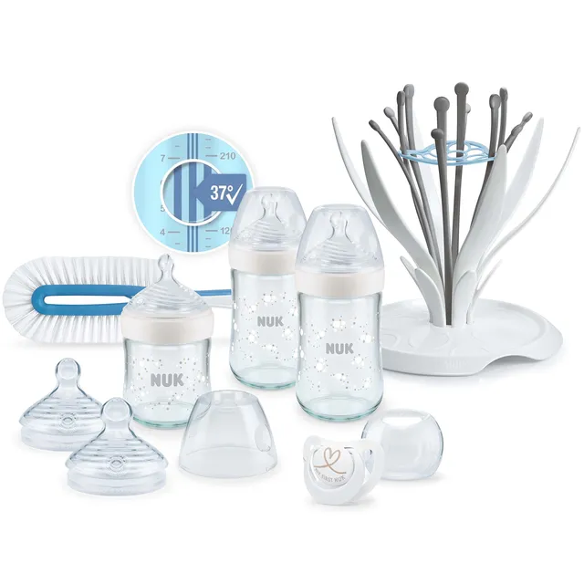 nuk-nature-sense-lot-biberons-verre-0-6-mois-blanc-goupillon-gouttoir-8-pi-ces image 1
