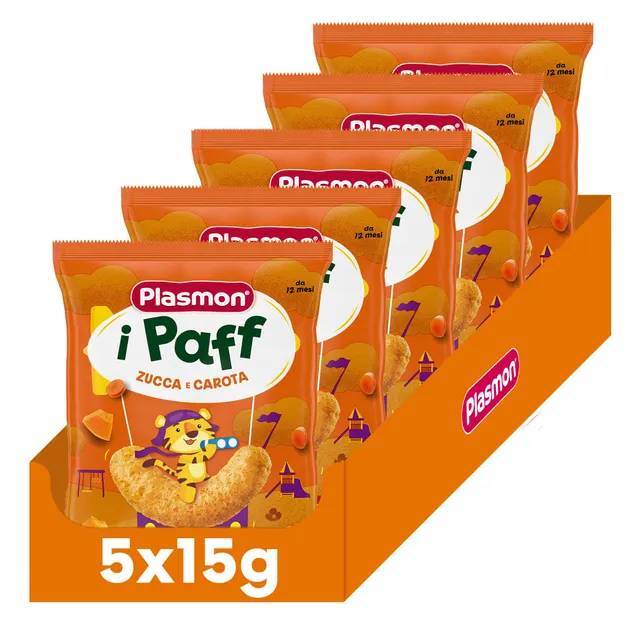 plasmon-snack-i-paff-zucca-e-carota-snacks-potiron-carotte-5x15g image 1